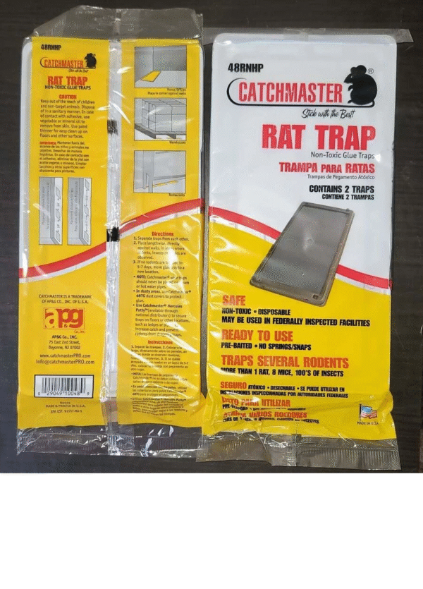 2 Non Toxic Glue Traps 48 RNHP 1 Pack. Ready to Use Indoors. Rat Mouse Snake Exterminator Plastic Sticky Adhesive Easy No-Mess Simple Non-Toxic Disposable - Made in the USA