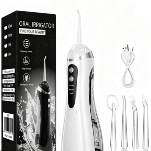 Coslus Professional Water Flosser For Teeth Braces Gums Care, Cordless Oral Irrigator, Deep Cleaning, Rechargeable, Waterproof, BPA-Free, Portable, Home and Travel, Black C20